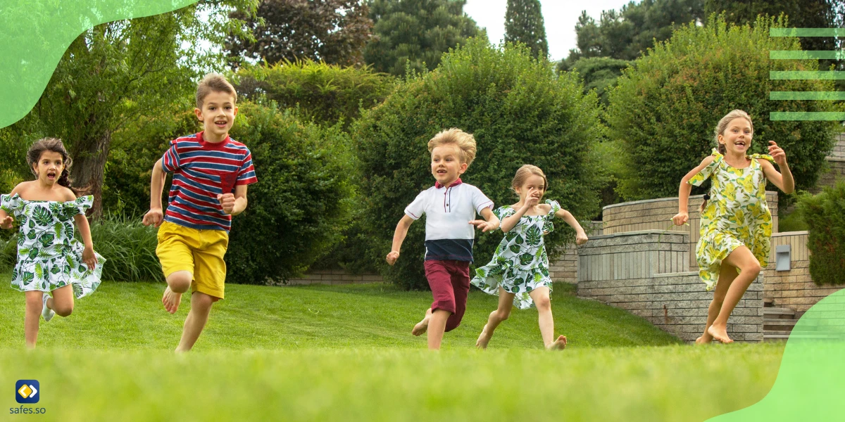 kids running in the grass as outdoor playtime