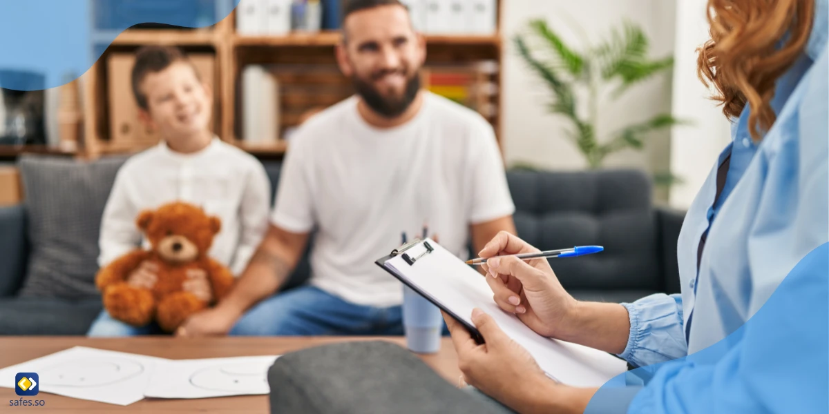 Parent and child at therapy session