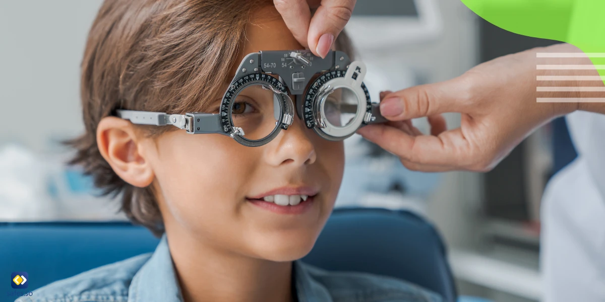 Kid receiving lazy eye treatment