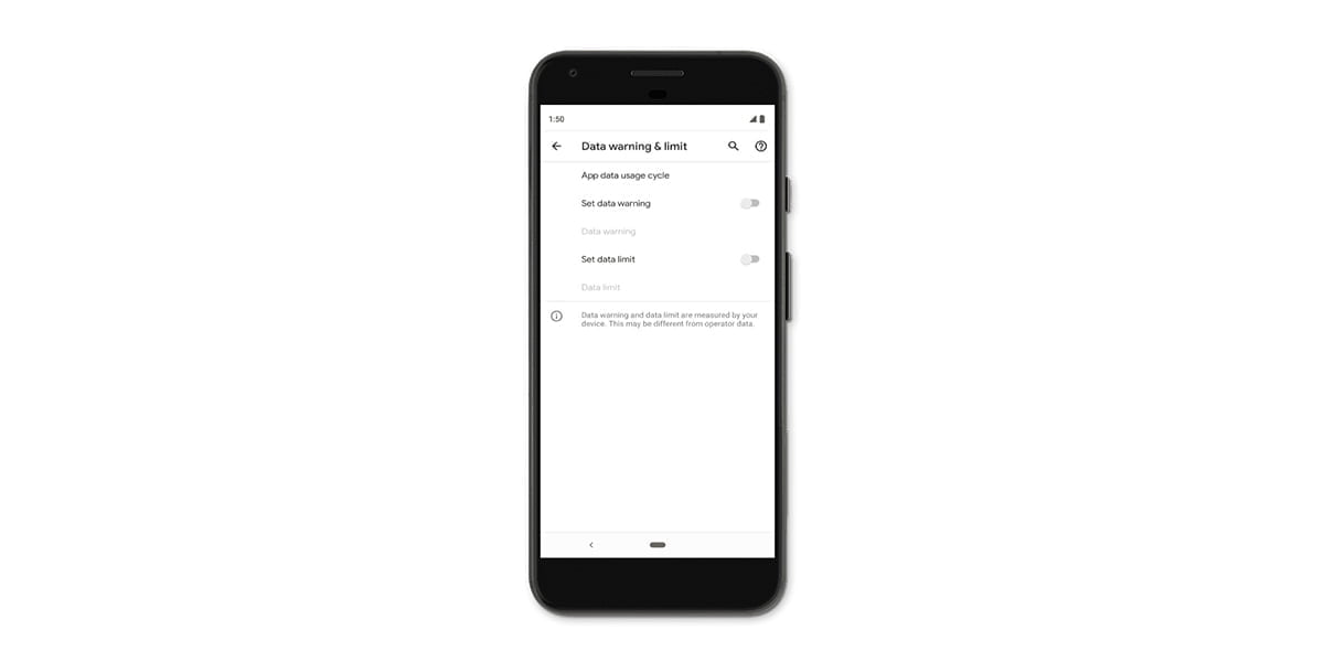 the Limit Mobile Data setting on a Google Pixel phone