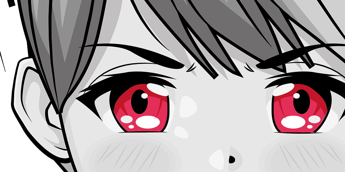 Anime characters usually have emotive, big, oval eyes