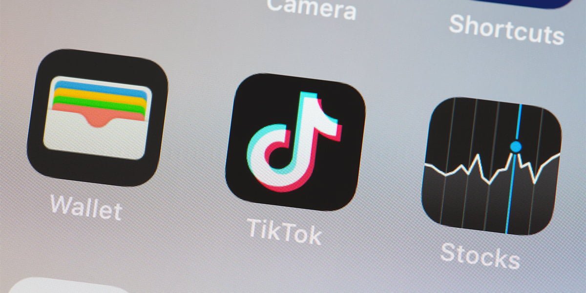 TikTok app in the menu of a phone