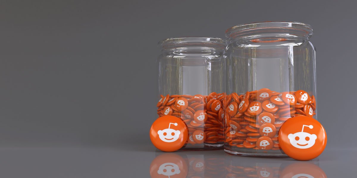 Two jars filled with Reddit coins, signifying the dangers of Reddit purchases for kids