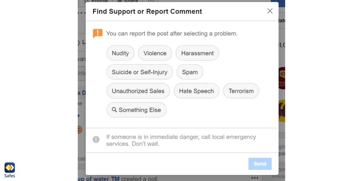 Reporting offensive comment and hate speech on Facebook