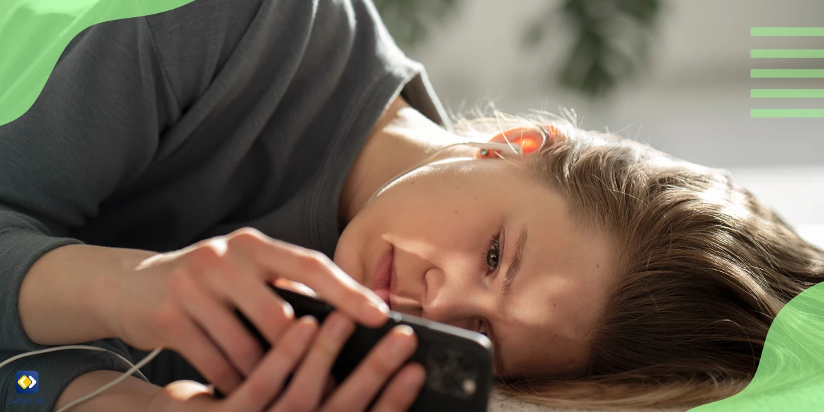 Teenager with phone addiction just can’t put down her phone