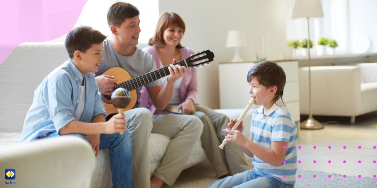 Family playing music together