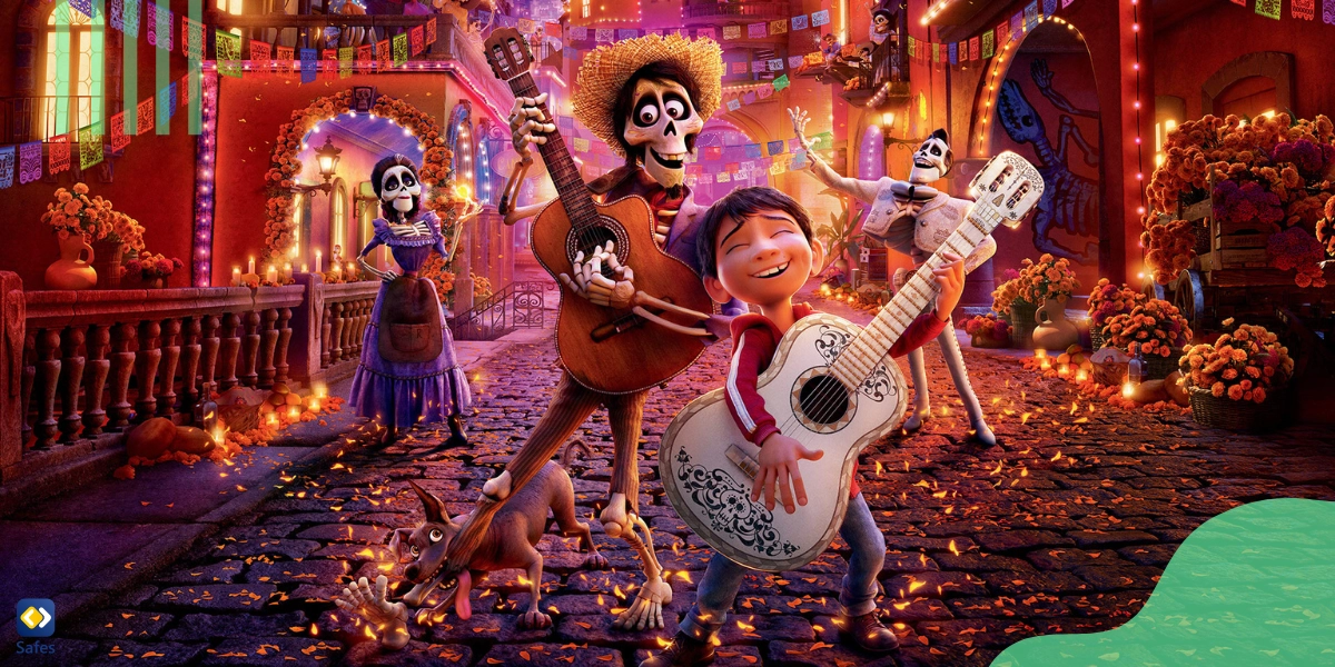 Das Banner des Animationsfilms Coco, ein hervorragender Film zur Förderung des kulturellen Bewusstseins