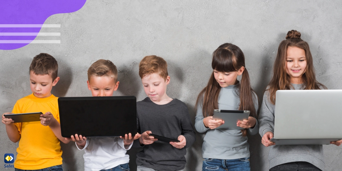 children are using electronic devices