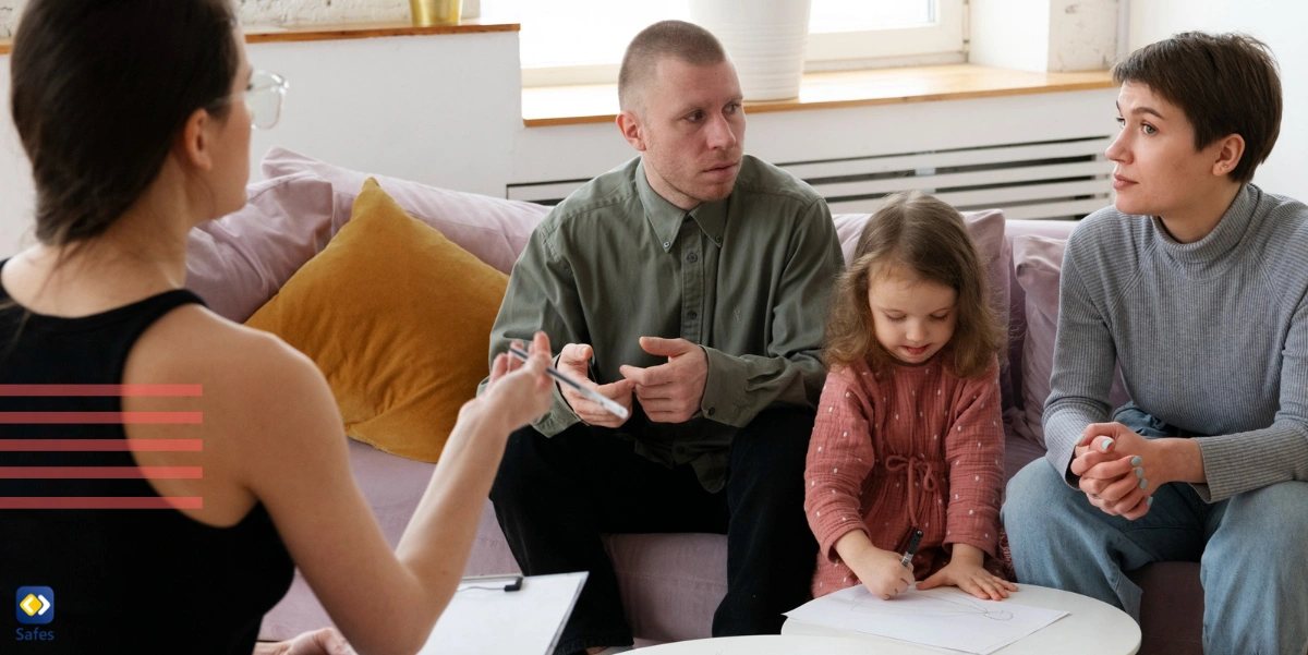 These parents, concerned about the teaching style, are having a meeting with their child’s teacher.