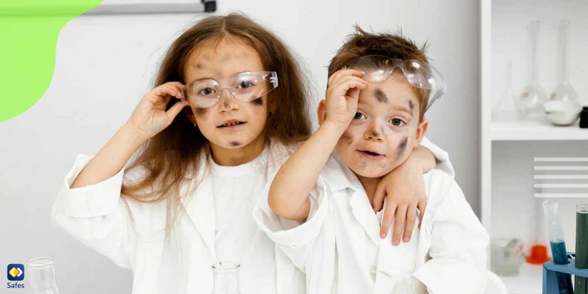 Girl and boy scientist as careers of the future