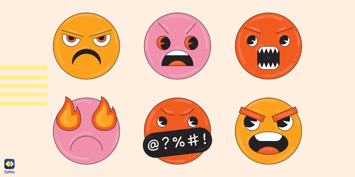 A set of not so amiable emojis