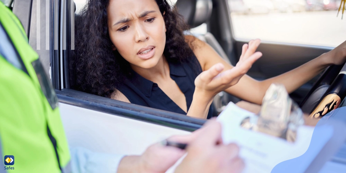 A teenager failing her driving test.