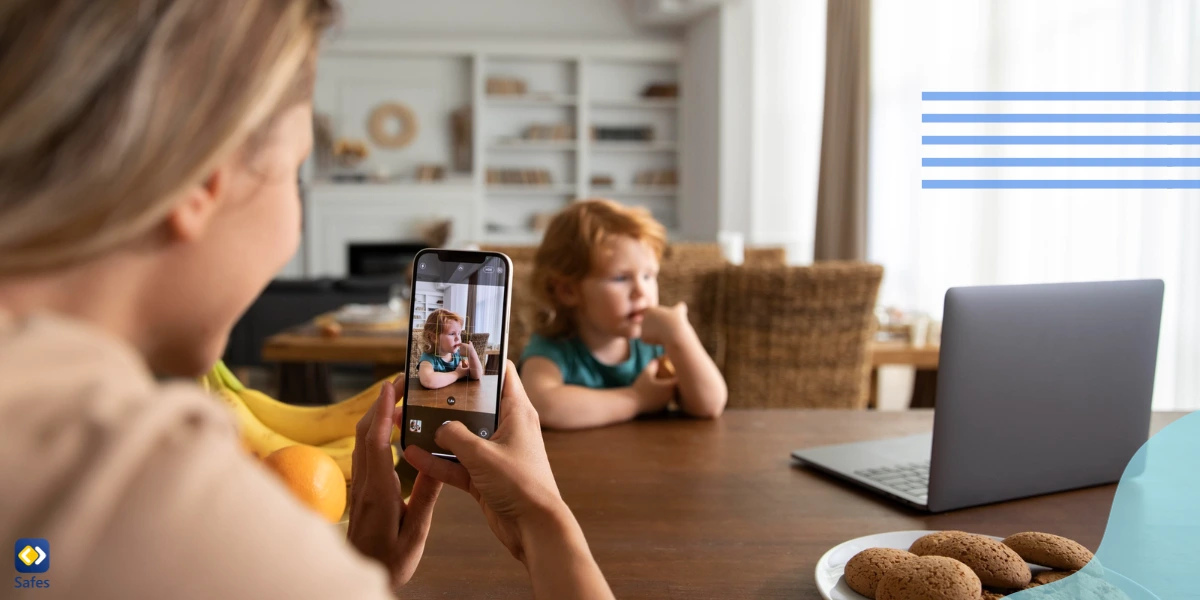 Mother sharenting a picture of her child