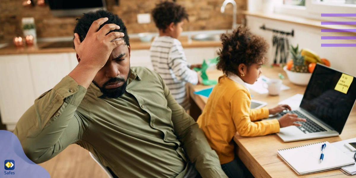 Father feeling helpless after having to care for his children while also working