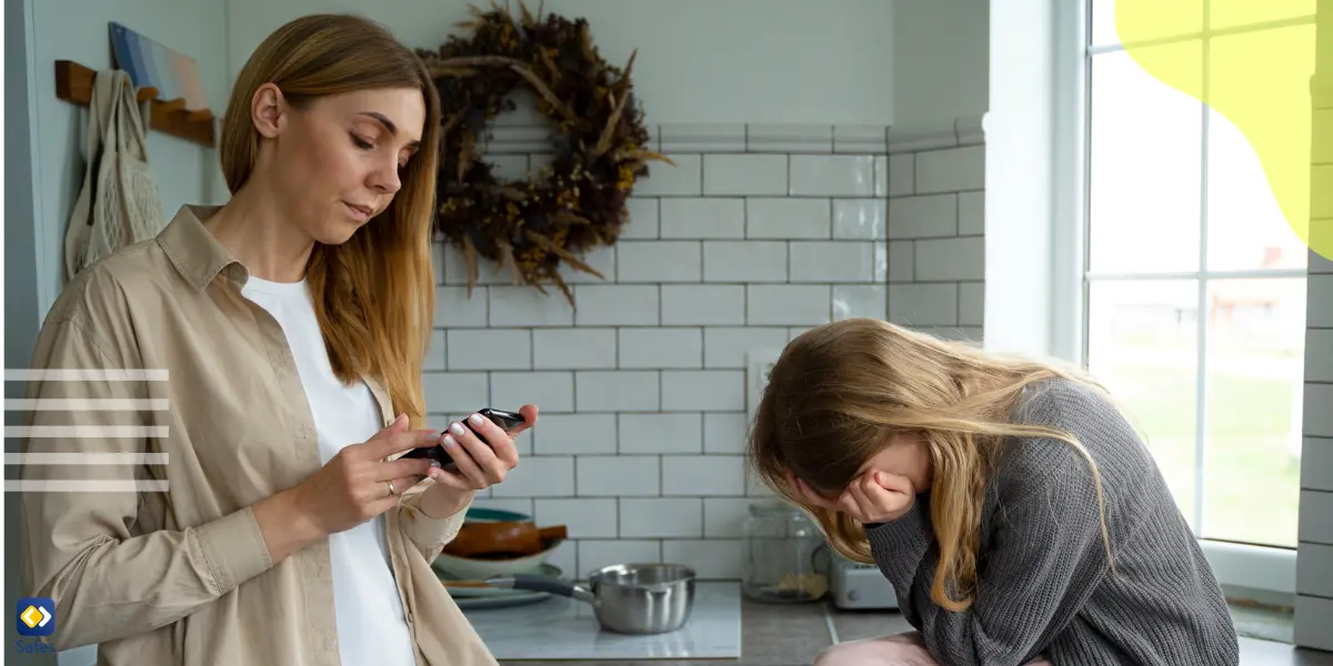 Concerned mother of a bullied girl, deleting the Yubo app from her phone.