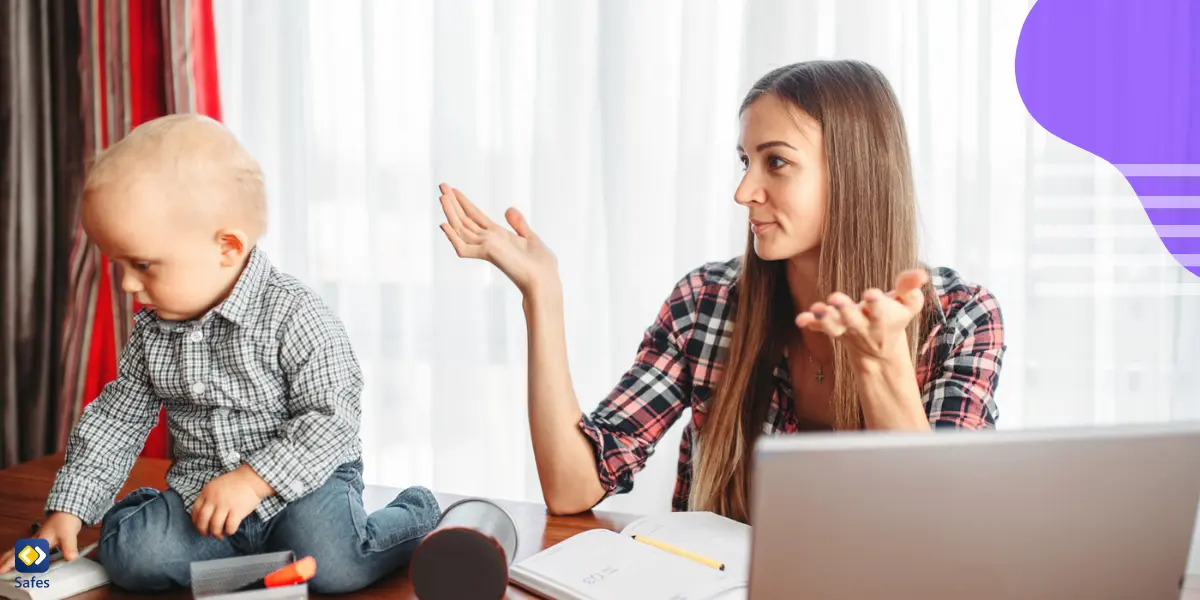 A mother trying to effectively communicate with her toddler.