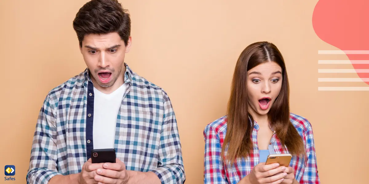 two teens seeing deepfake porn content on phones and getting shocked at it