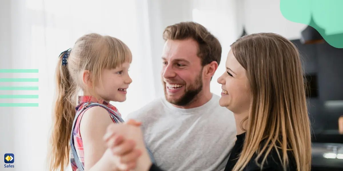 Young parents and their daughter spending quality time together.