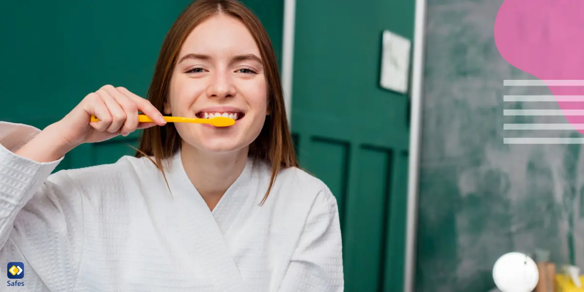 ein Teenager-Mädchen putzt sich die Zähne