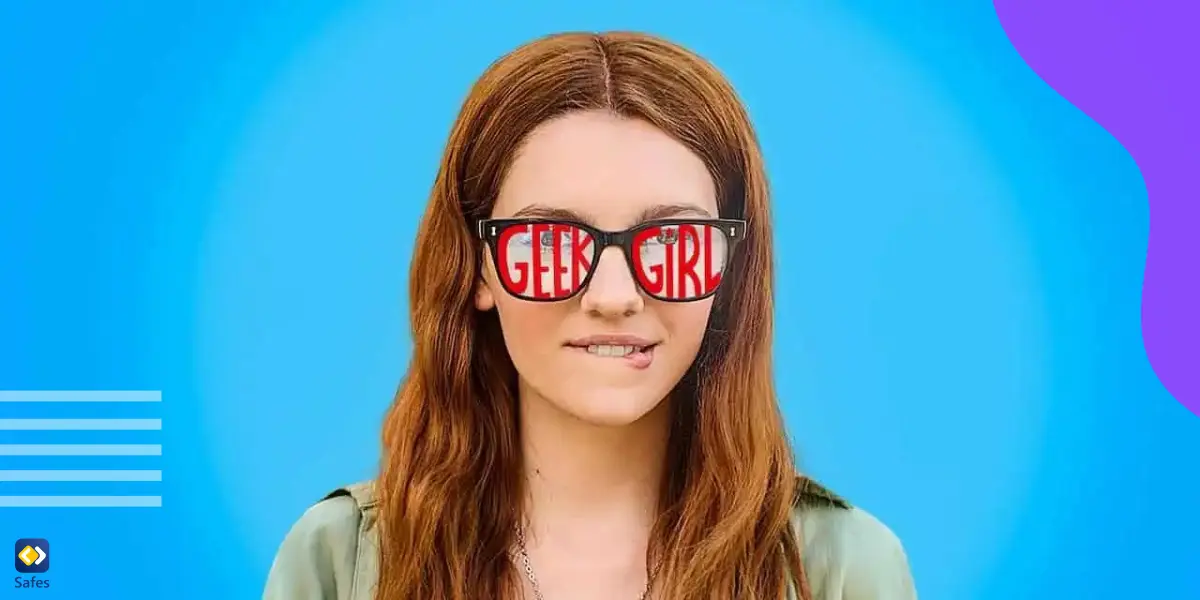 the main character of Geek Girl, Harriet Manners, wearing a sunglasses