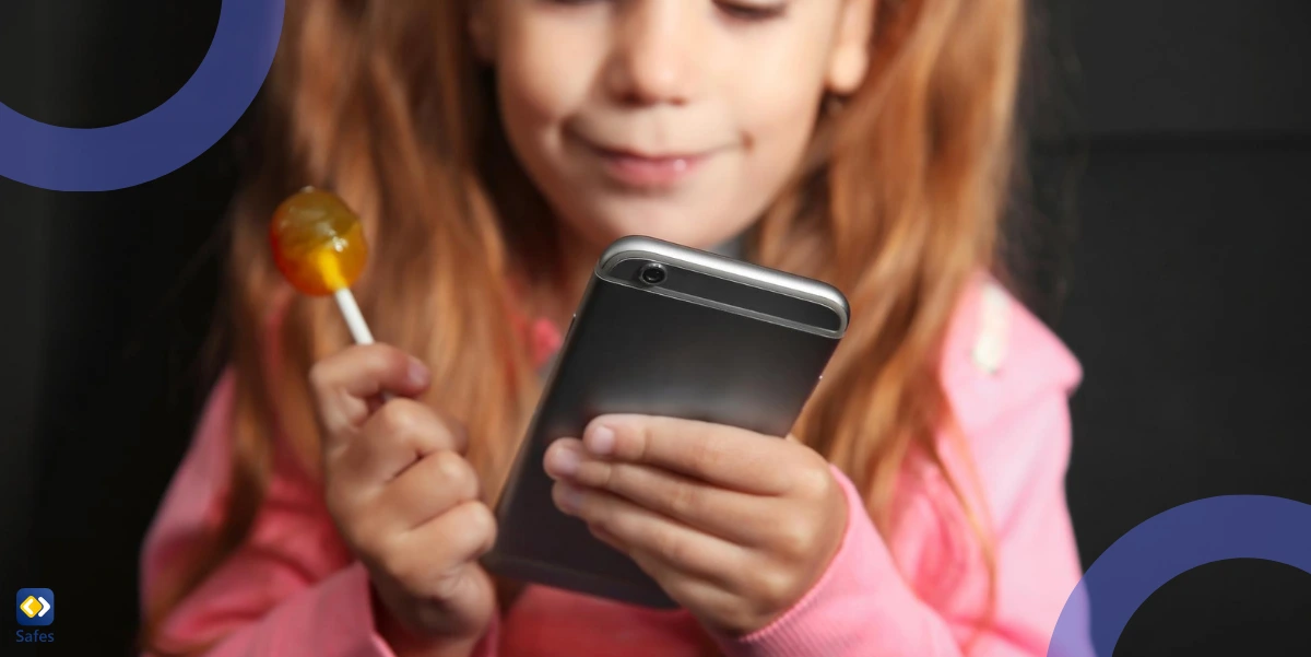 Small child using a phone raising the question “What Age Should a Kid Get a Phone?”