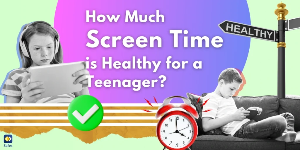 Graphic concept and title of How Much Screen Time is Healthy for a Teenager?