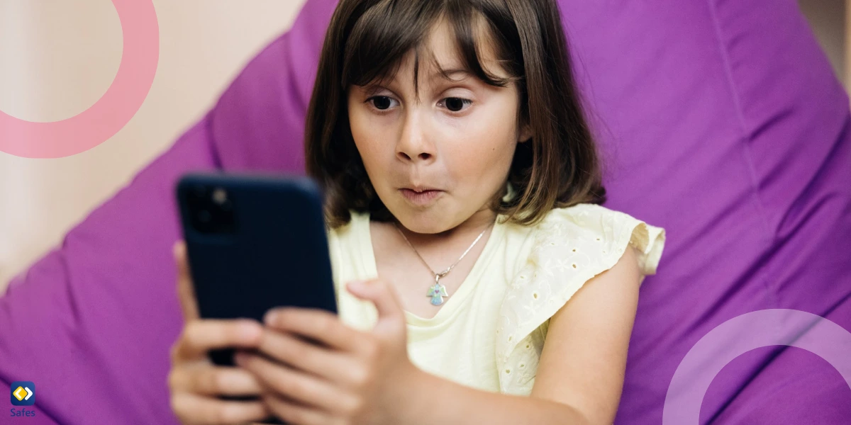 a girl holding a smartphone browsing social media and is shocked at what she sees