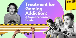 Graphic concept of treatment for gaming addiction