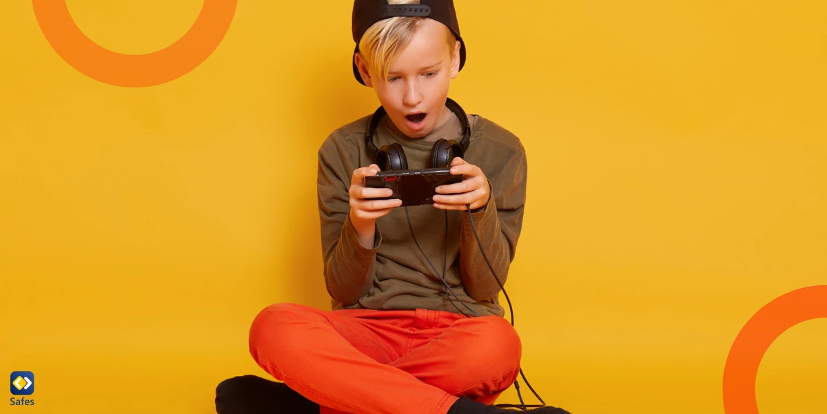 A surprised teenage boy, finding out he has no longer access to his video game account.