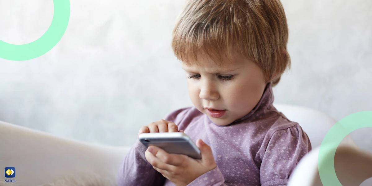 Child playing with iPhone