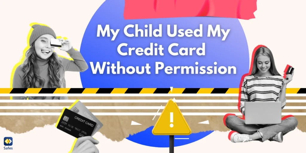 Graphic concept of Child Used Credit Card Without Permission