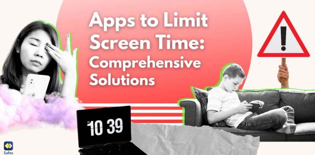 Graphic concept of apps to limit screen time