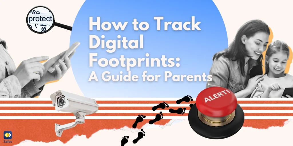 Graphic concept of tracking digital footprints