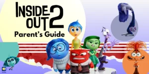 a poster of Inside Out 2 with all characters standing next to each other