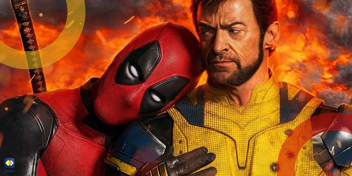 a scene of Deadpool and Wolverine characters next to each other