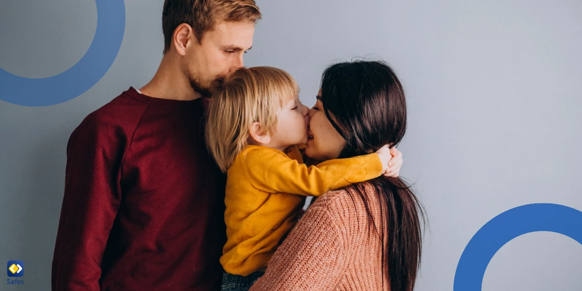 Parents holding their child